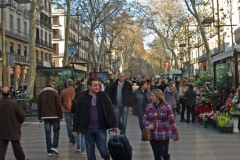 Les ramblas de Barcelone